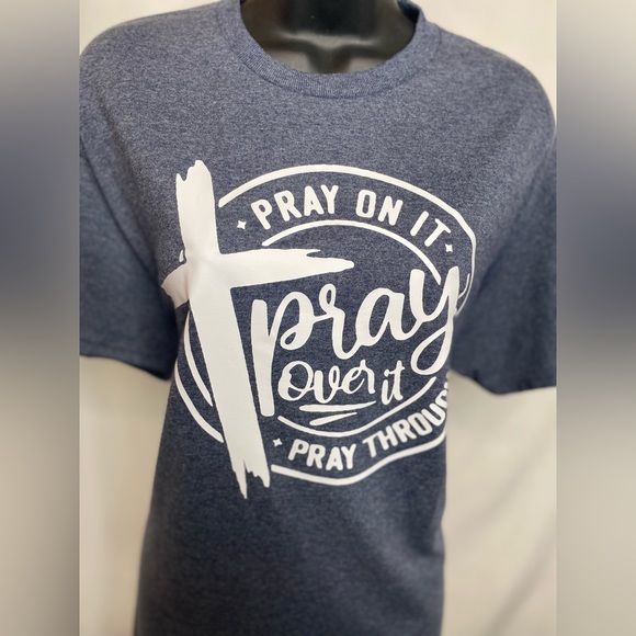 Elle Pray On It, Over It, Through It Short Sleeve Tee - Picture 1 of 9